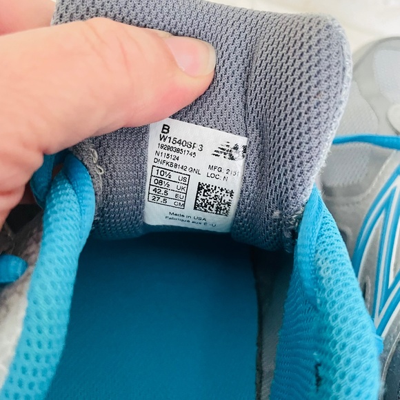NEW BALANCE {10.5} Running Shoe 1540v3 Gray and Blue - Picture 10 of 12